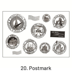 Creative Alphabet English Number Plant Postmark Clear Acrylic Stamp 20