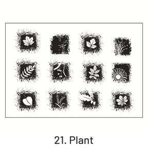Creative Alphabet English Number Plant Postmark Clear Acrylic Stamp 21