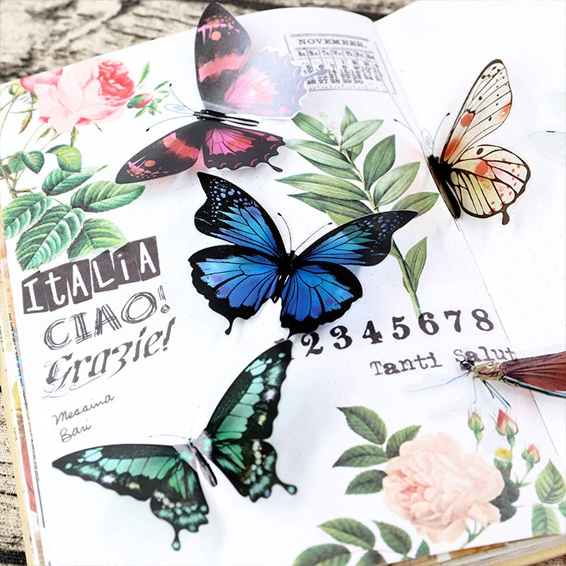 Creative Butterfly Dragonfly Decorative PET Stickers c3