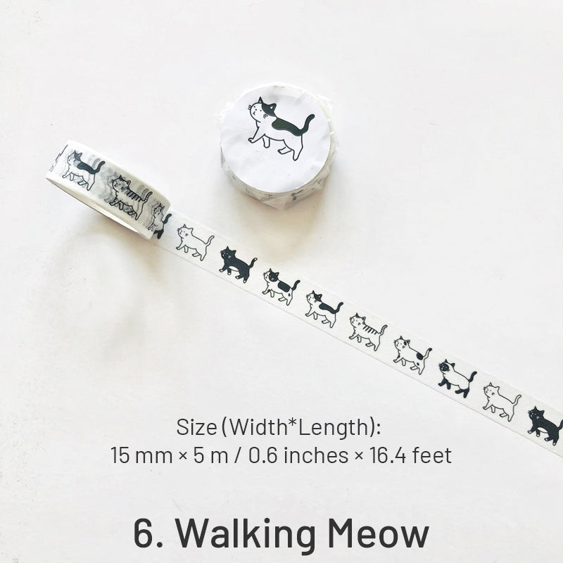 Cat Washi Tape - Cat in a Row