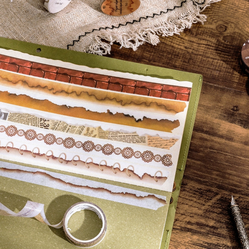Creative Vintage English Burnt Border Washi Tape - Versatile Decorative  Tape for Crafts and Collages
