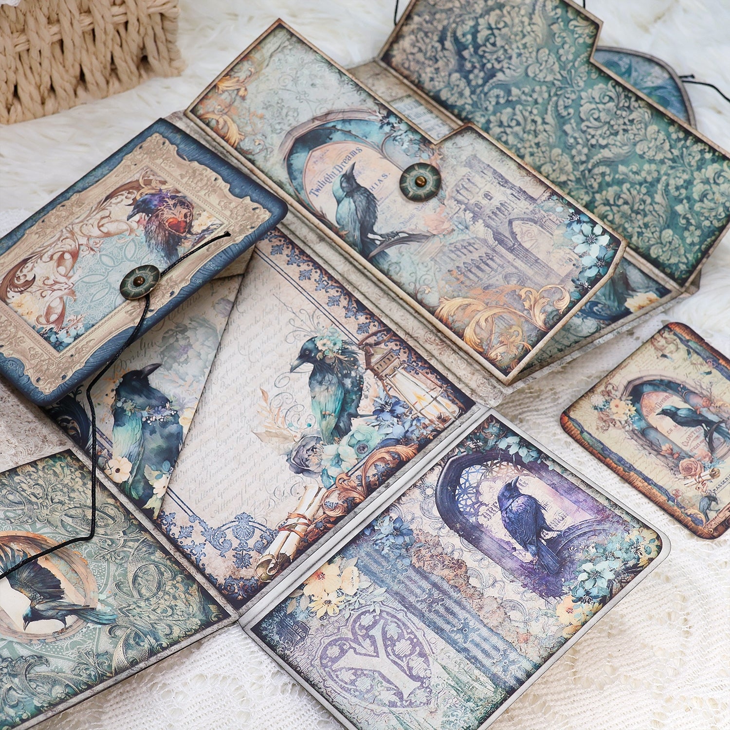 Crow Castle Handmade Junk Journal Folio Kit - Stamprints1