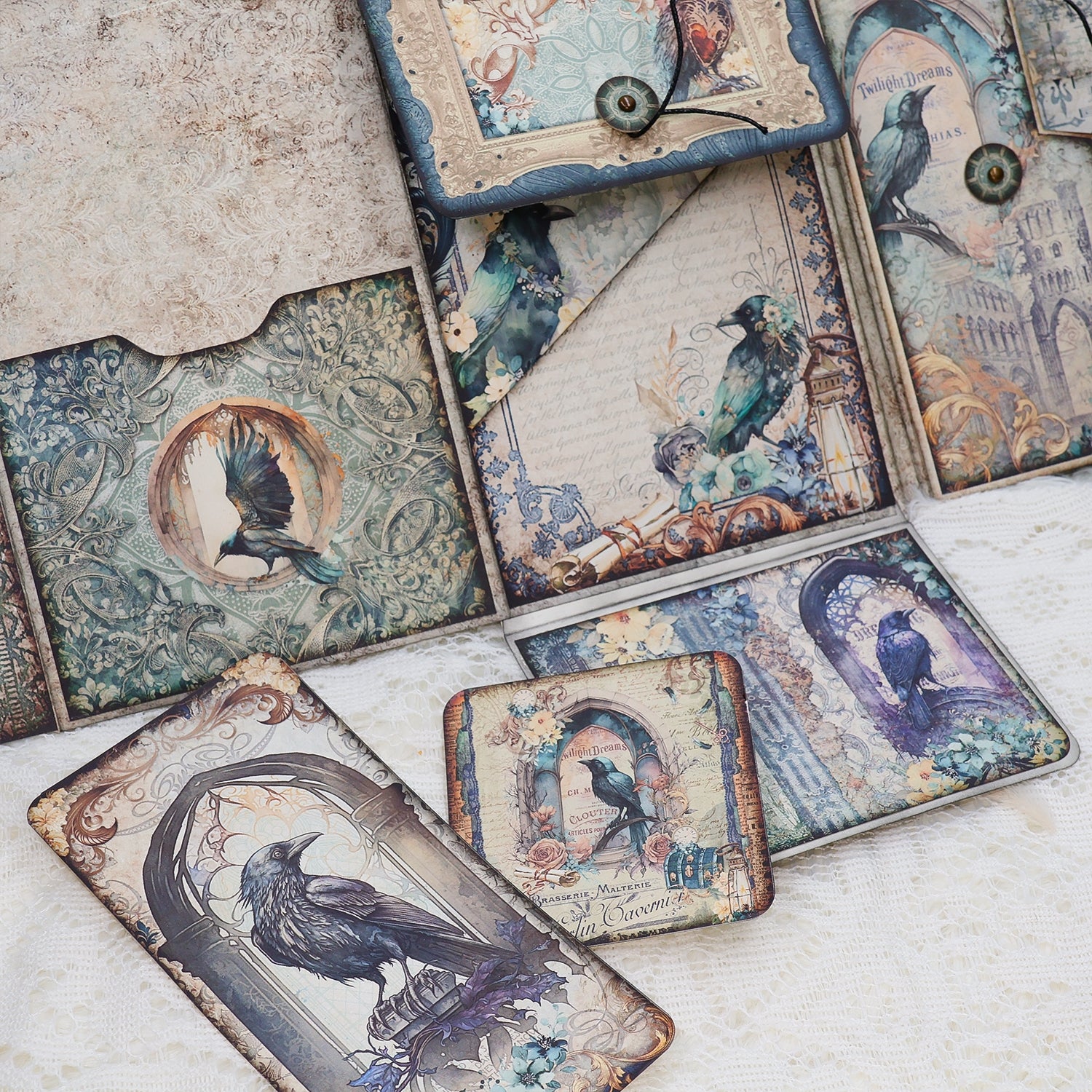 Crow Castle Handmade Junk Journal Folio Kit - Stamprints10