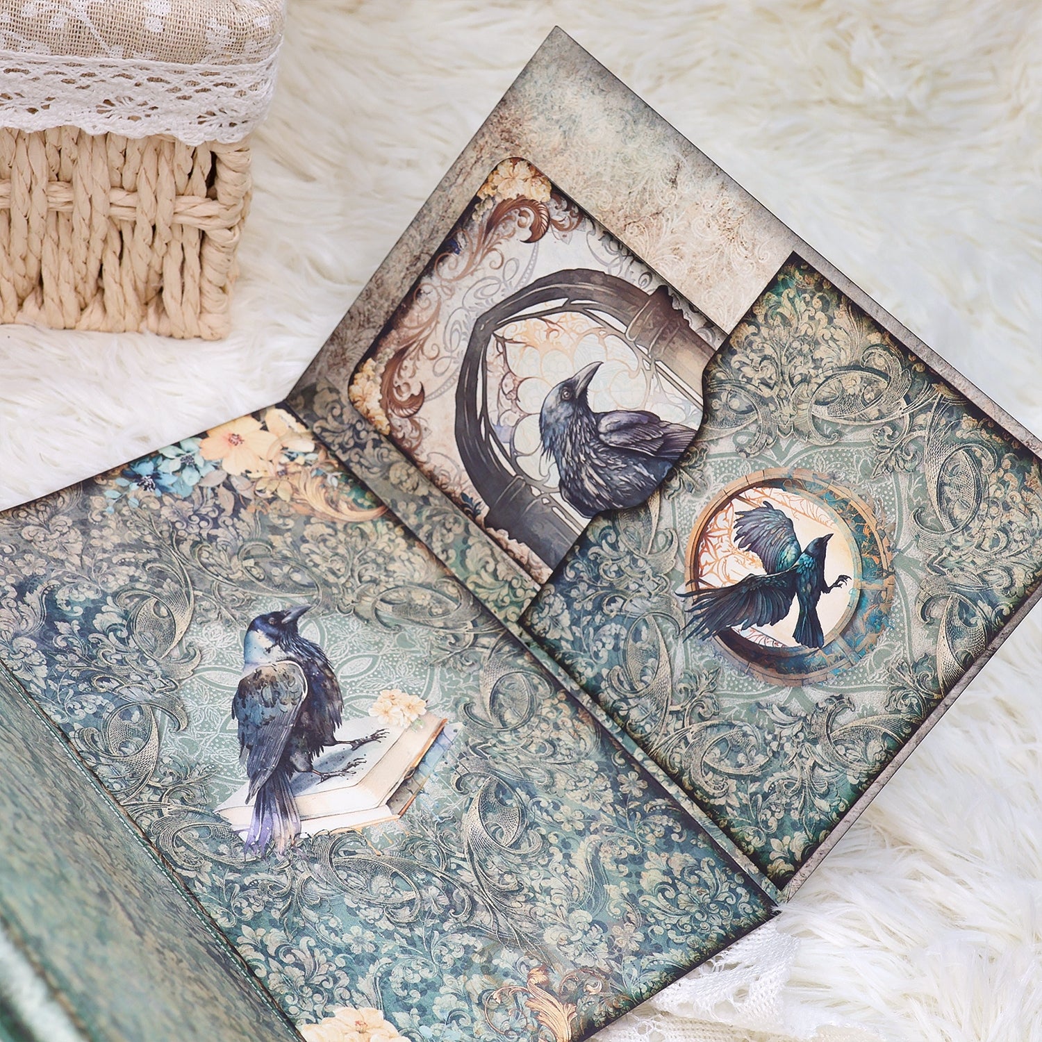 Crow Castle Handmade Junk Journal Folio Kit - Stamprints8