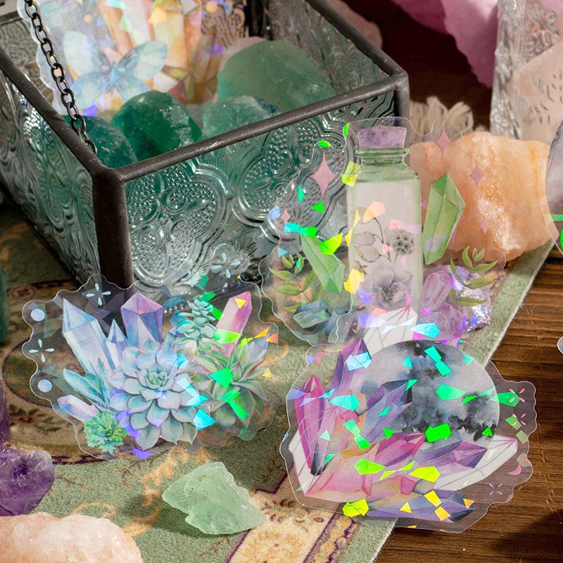 Crystal PET Stickers - Moon, Butterfly, Bottle, Magic, Flower b2