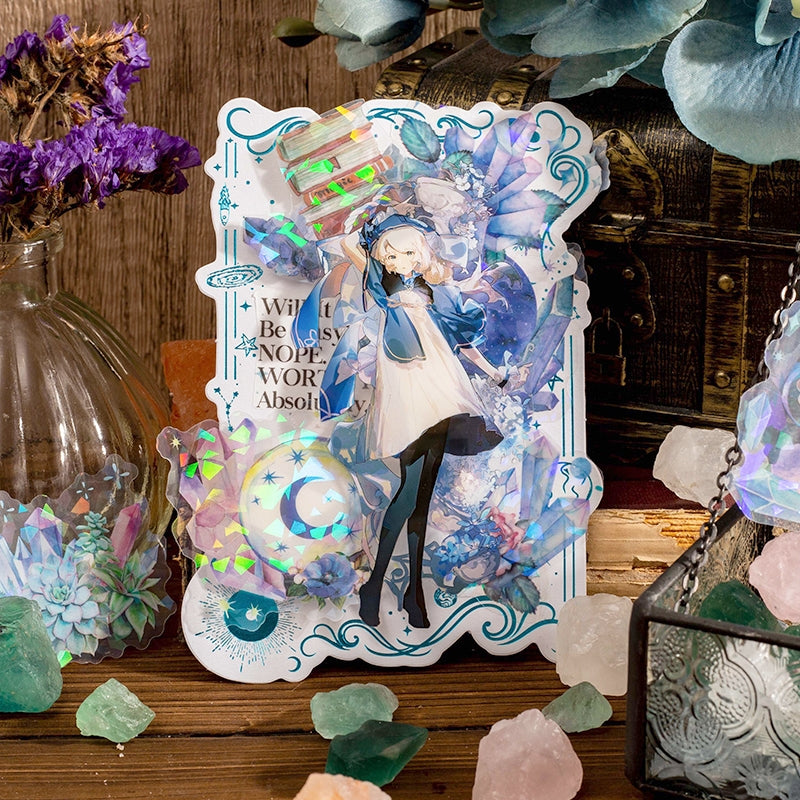 Crystal PET Stickers - Moon, Butterfly, Bottle, Magic, Flower b3