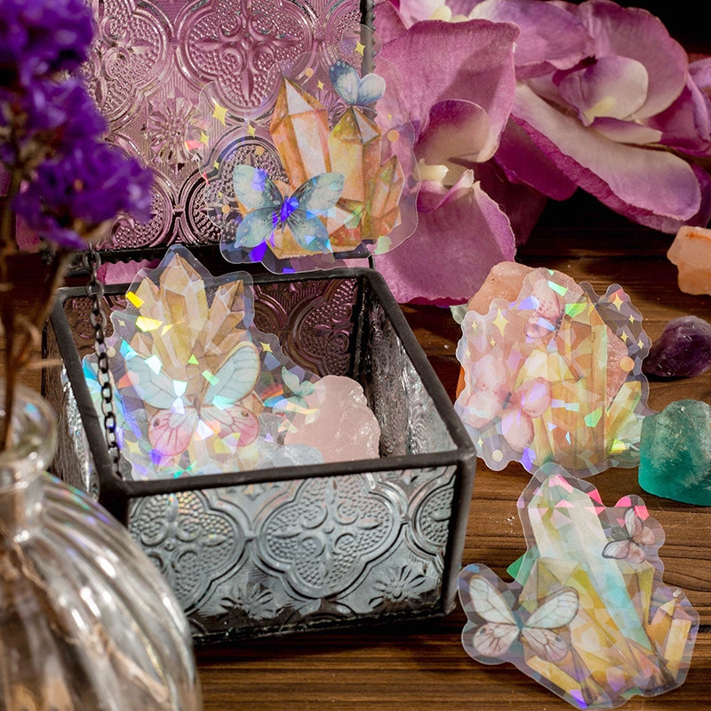 Crystal PET Stickers - Moon, Butterfly, Bottle, Magic, Flower b7