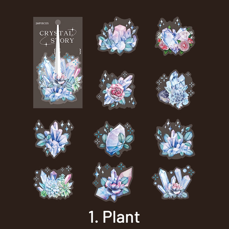 Crystal PET Stickers - Moon, Butterfly, Bottle, Magic, Flower sku-1