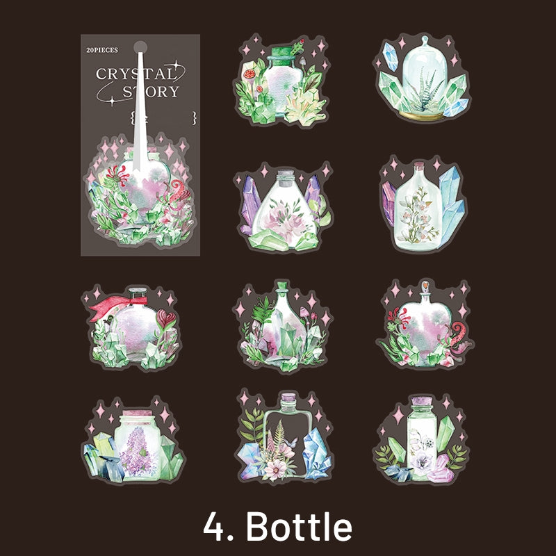 Crystal PET Stickers - Moon, Butterfly, Bottle, Magic, Flower sku-4