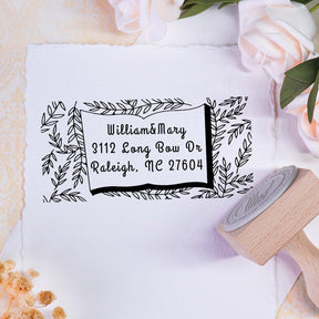 Custom  Address Wooden Rubber Stamp2