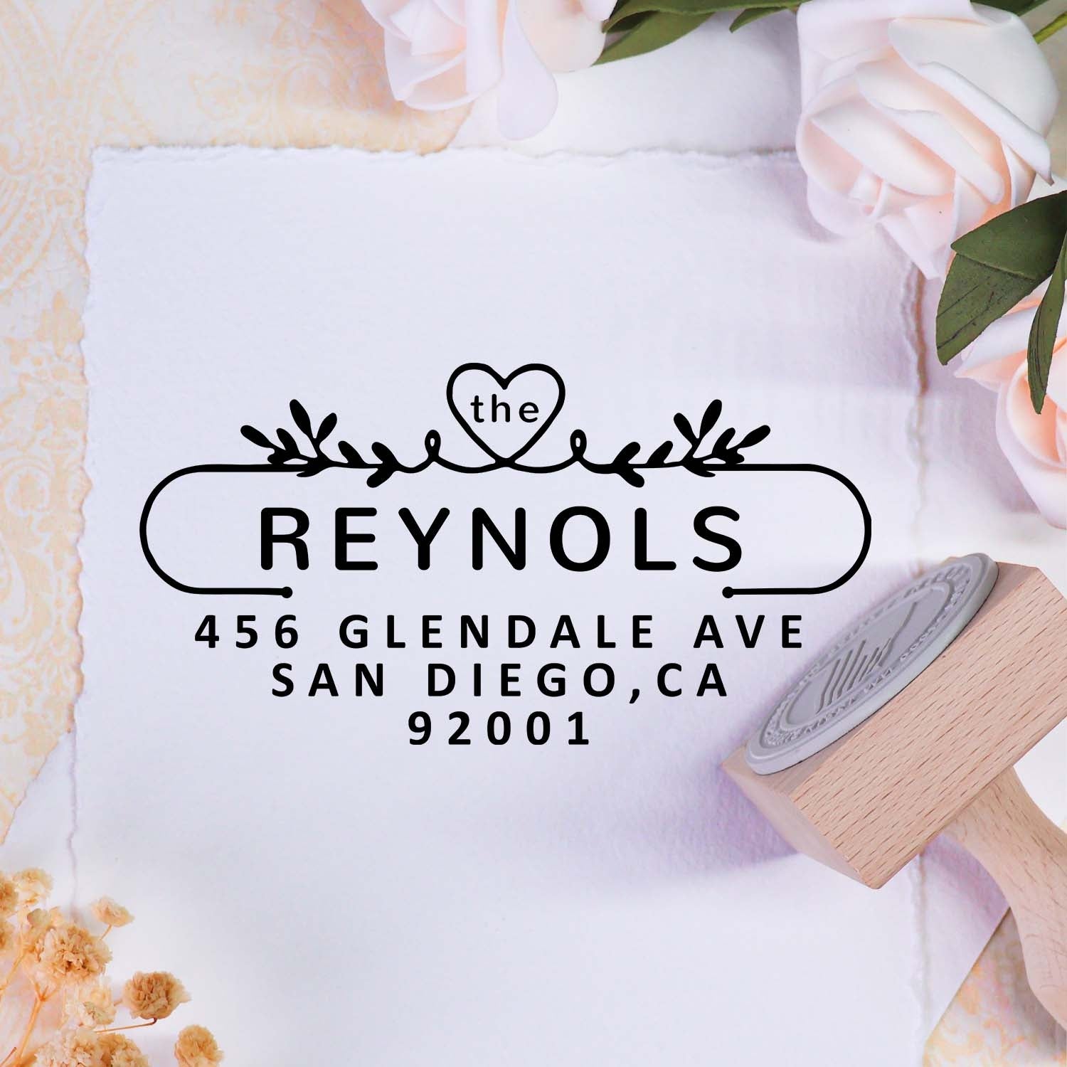 Custom  Address Wooden Rubber Stamp2