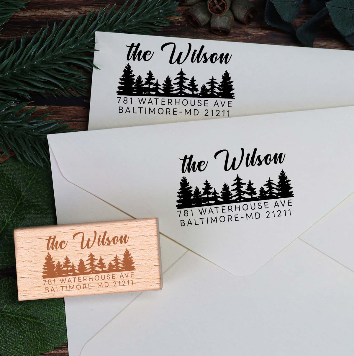 Custom Address Wooden Rubber Stamp1