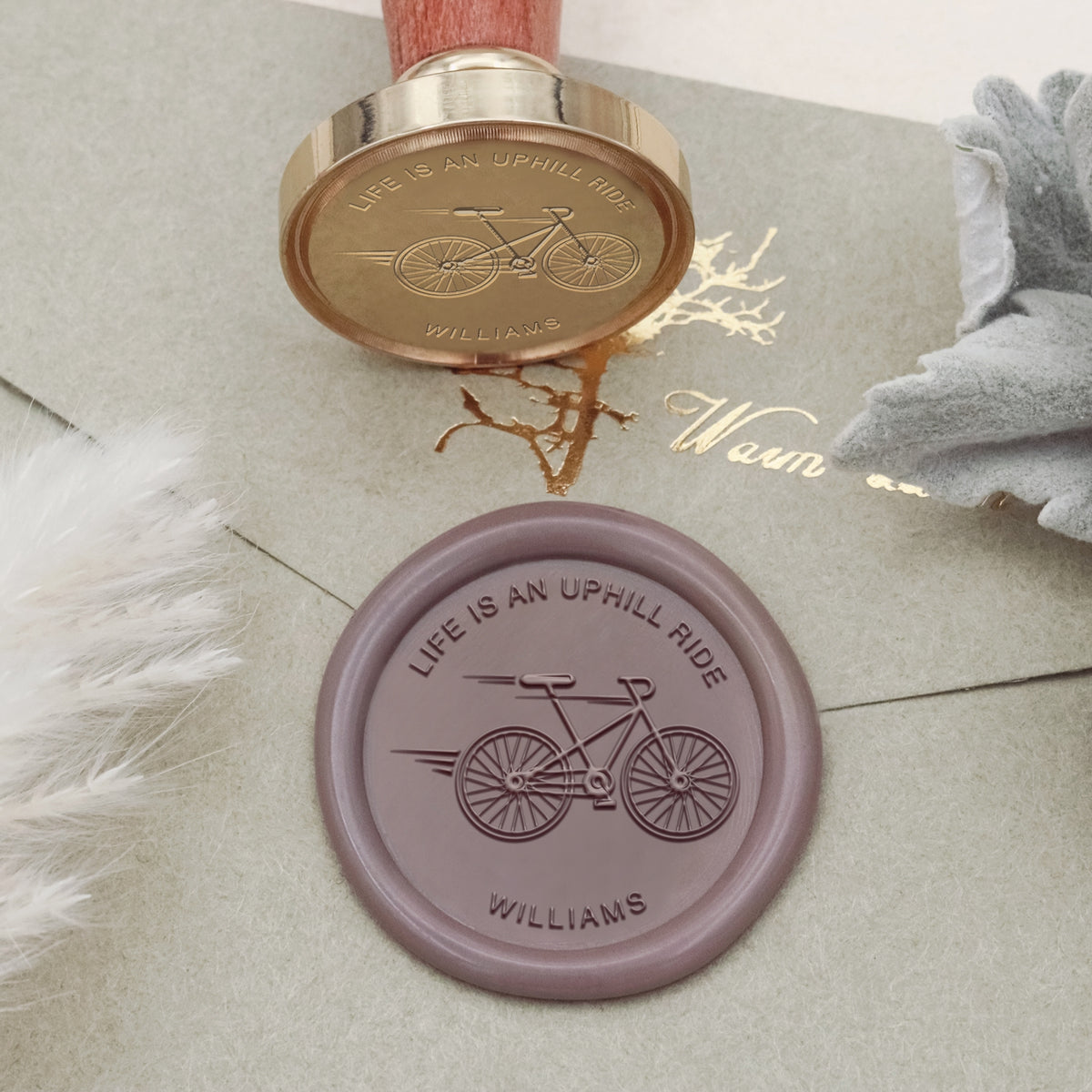 Custom Bicycle Name Wax Seal Stamp - Stamprints