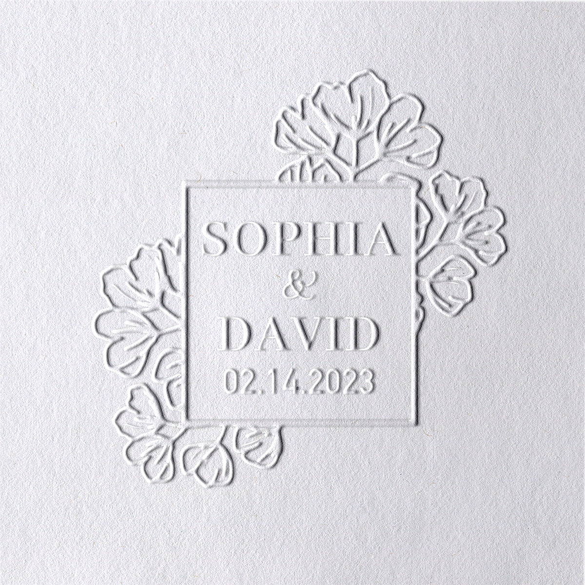 Custom Bloom Rose Wedding Name and Date Embosser 71