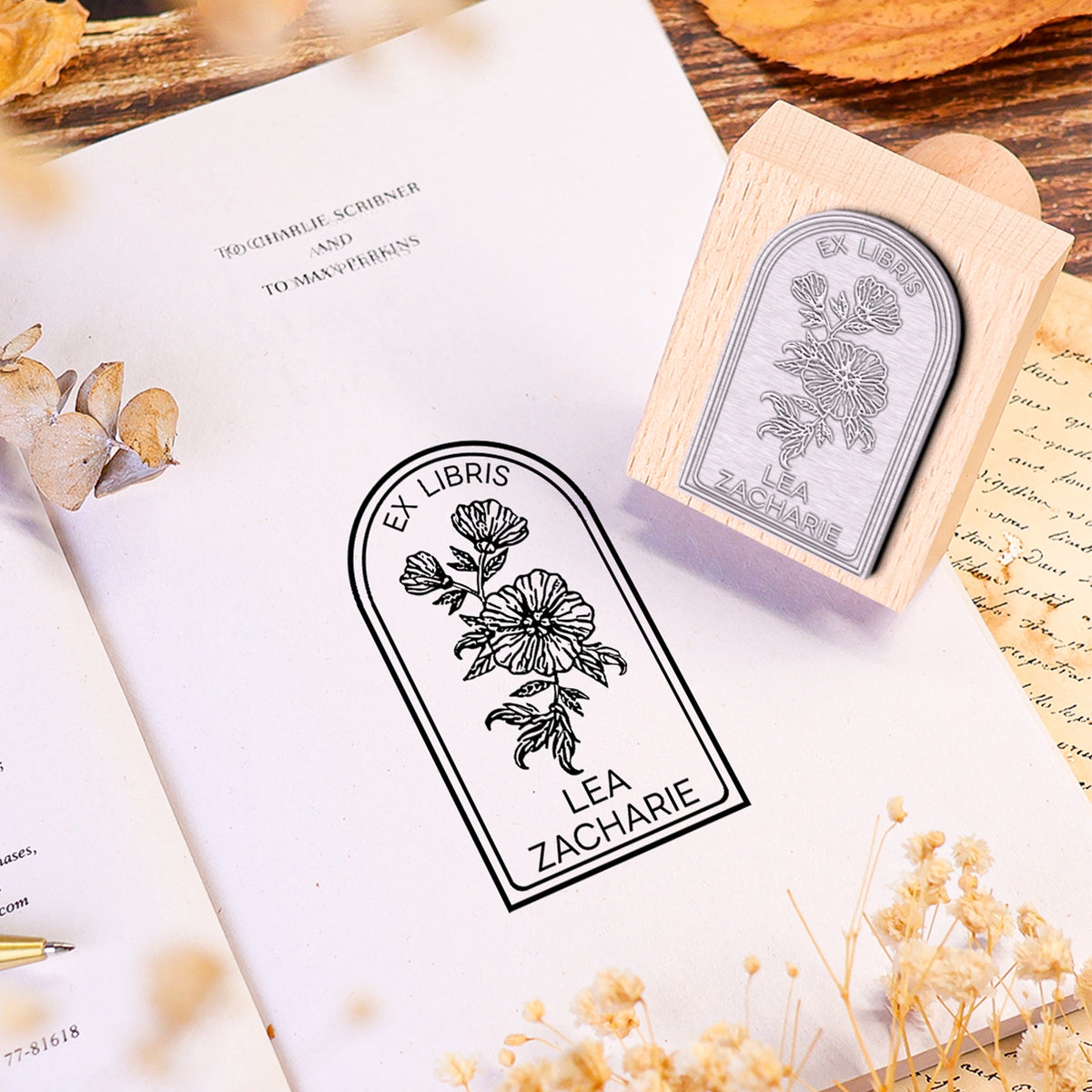 custom book rubber stamp usage book cover