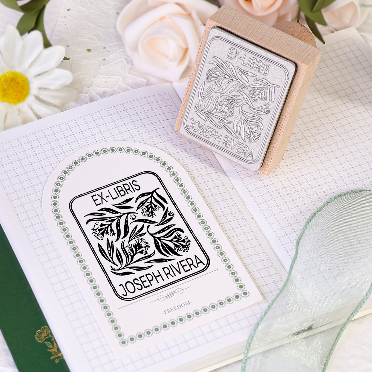 custom book rubber stamp usage book cover