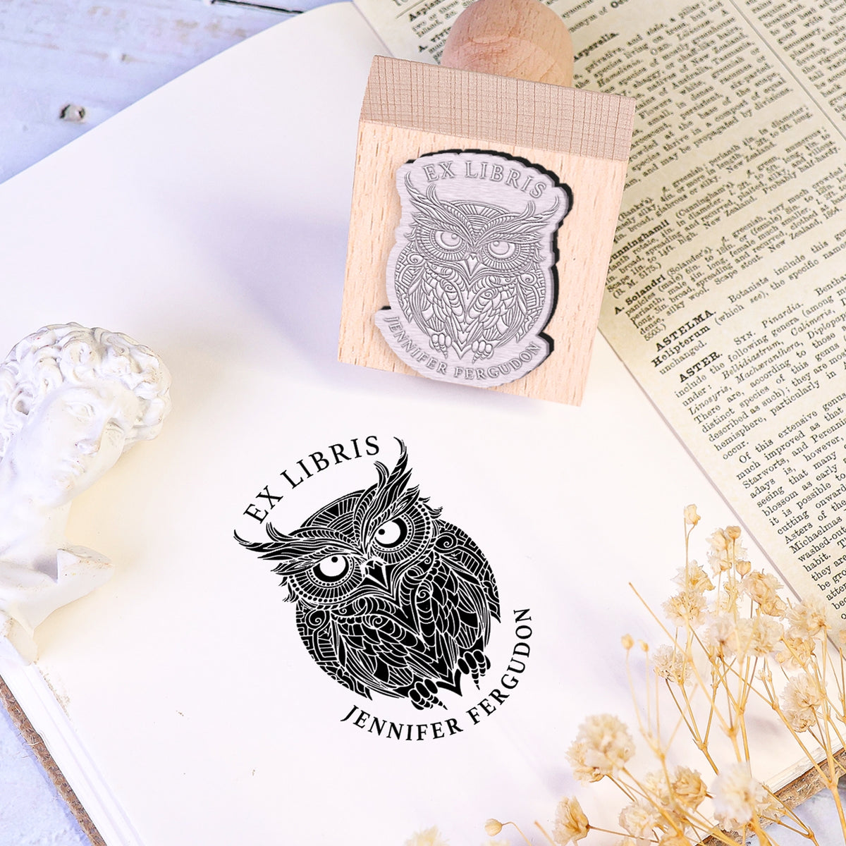 custom book rubber stamp usage book cover