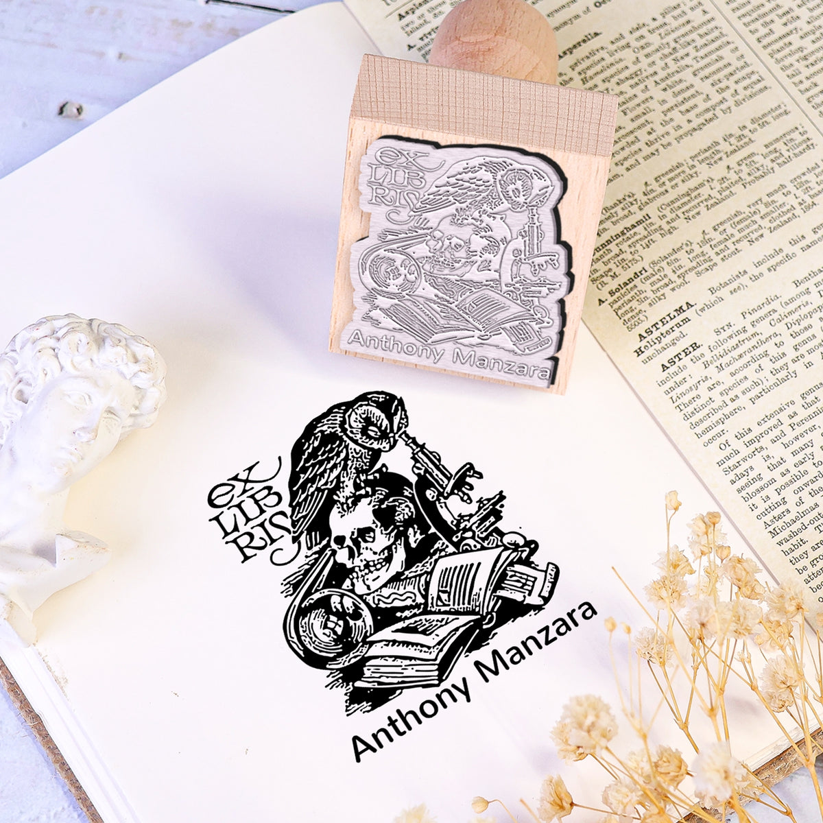 custom book rubber stamp usage book cover