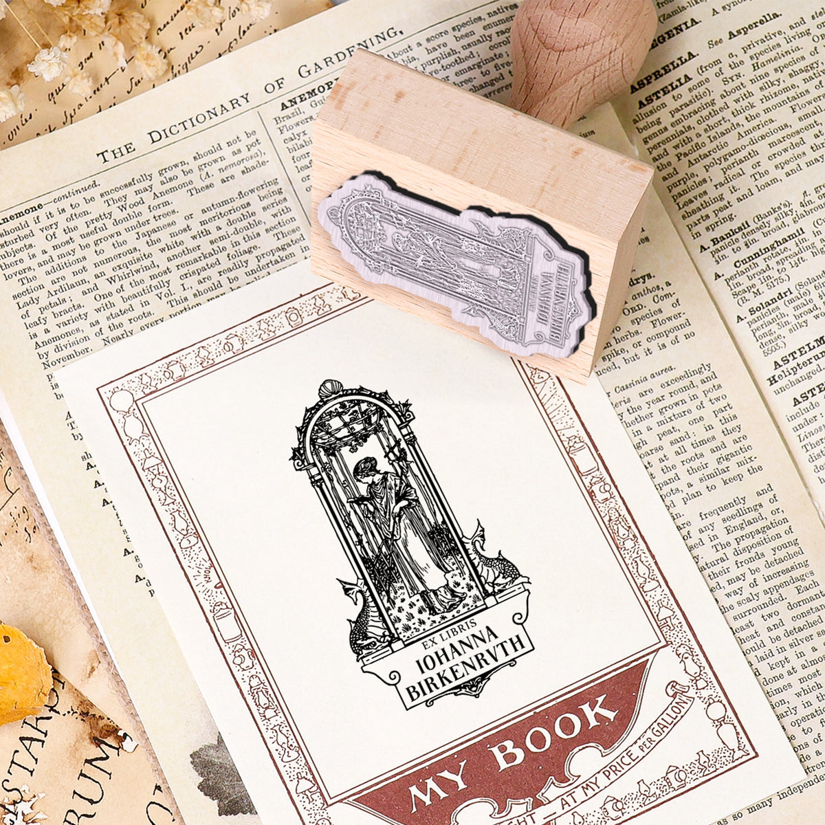 custom book rubber stamp usage book cover