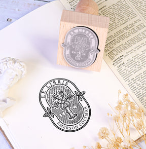 custom book rubber stamp usage book cover