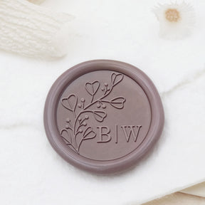 Custom Borderless Botanical Wedding Monogram Wax Seal Stamp - Style 24 1