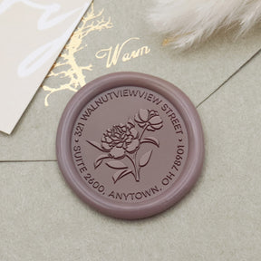 Custom Botanical Address Wax Seal Stamp - 2 1