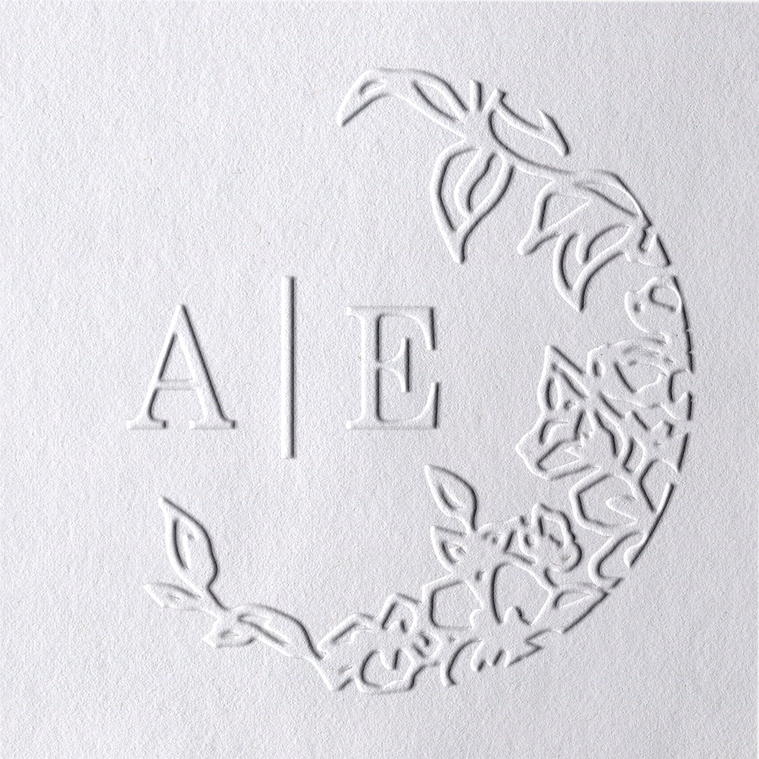 Custom Botanical Initials Wedding Monogram Embosser - Style 10 Custom Botanical Initials Wedding Monogram Embosser - Style 10101