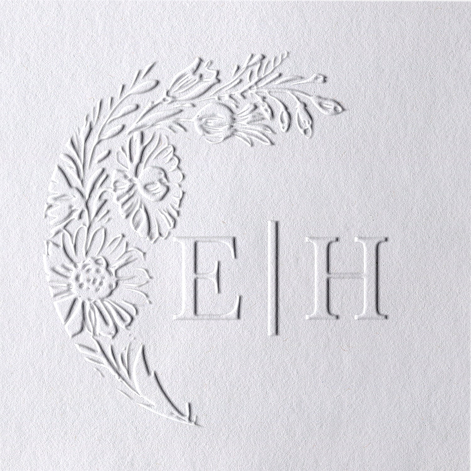 Custom Botanical Initials Wedding Monogram Embosser - Style 13 Custom Botanical Initials Wedding Monogram Embosser - Style 13131