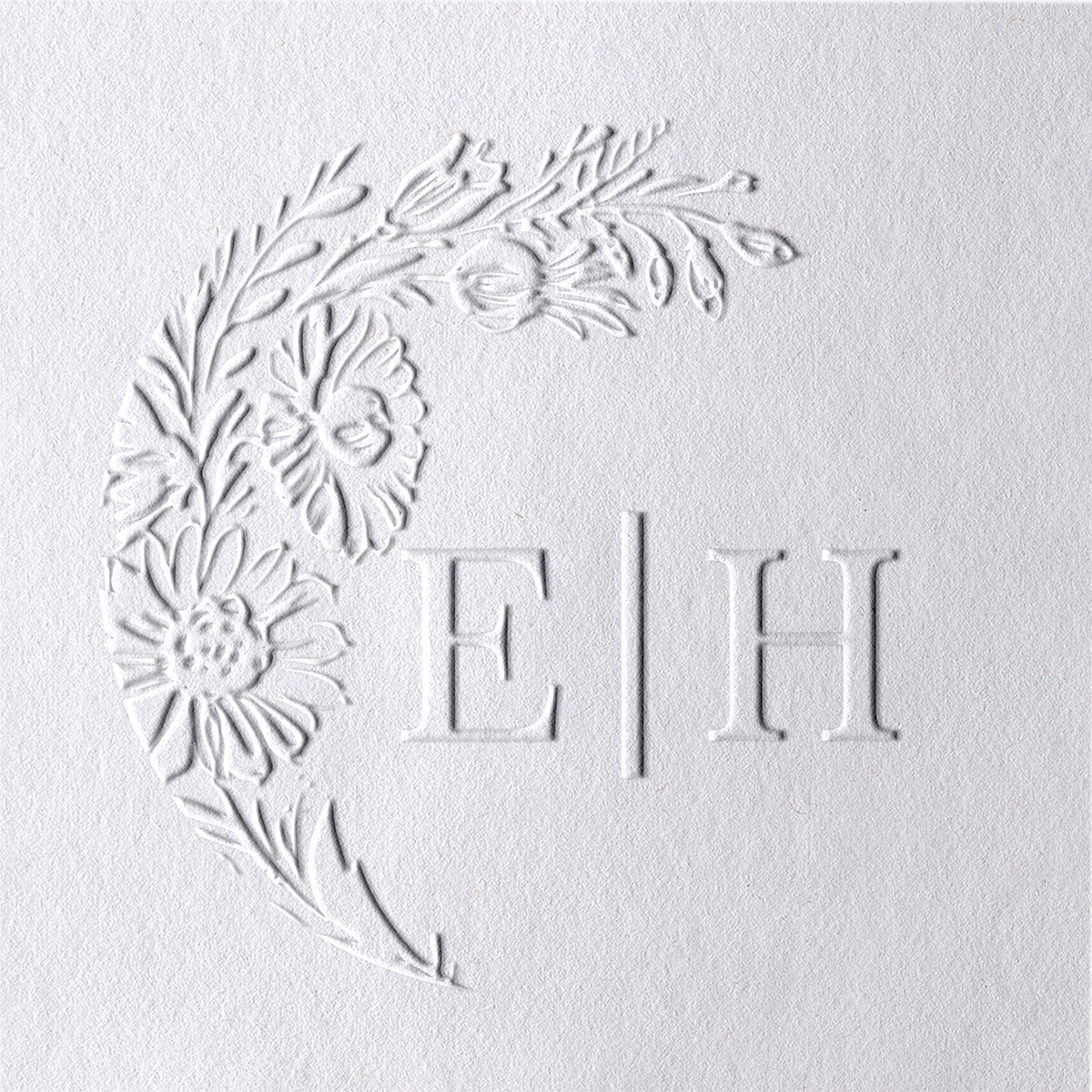 Custom Botanical Initials Wedding Monogram Embosser - Style 13 Custom Botanical Initials Wedding Monogram Embosser - Style 1313