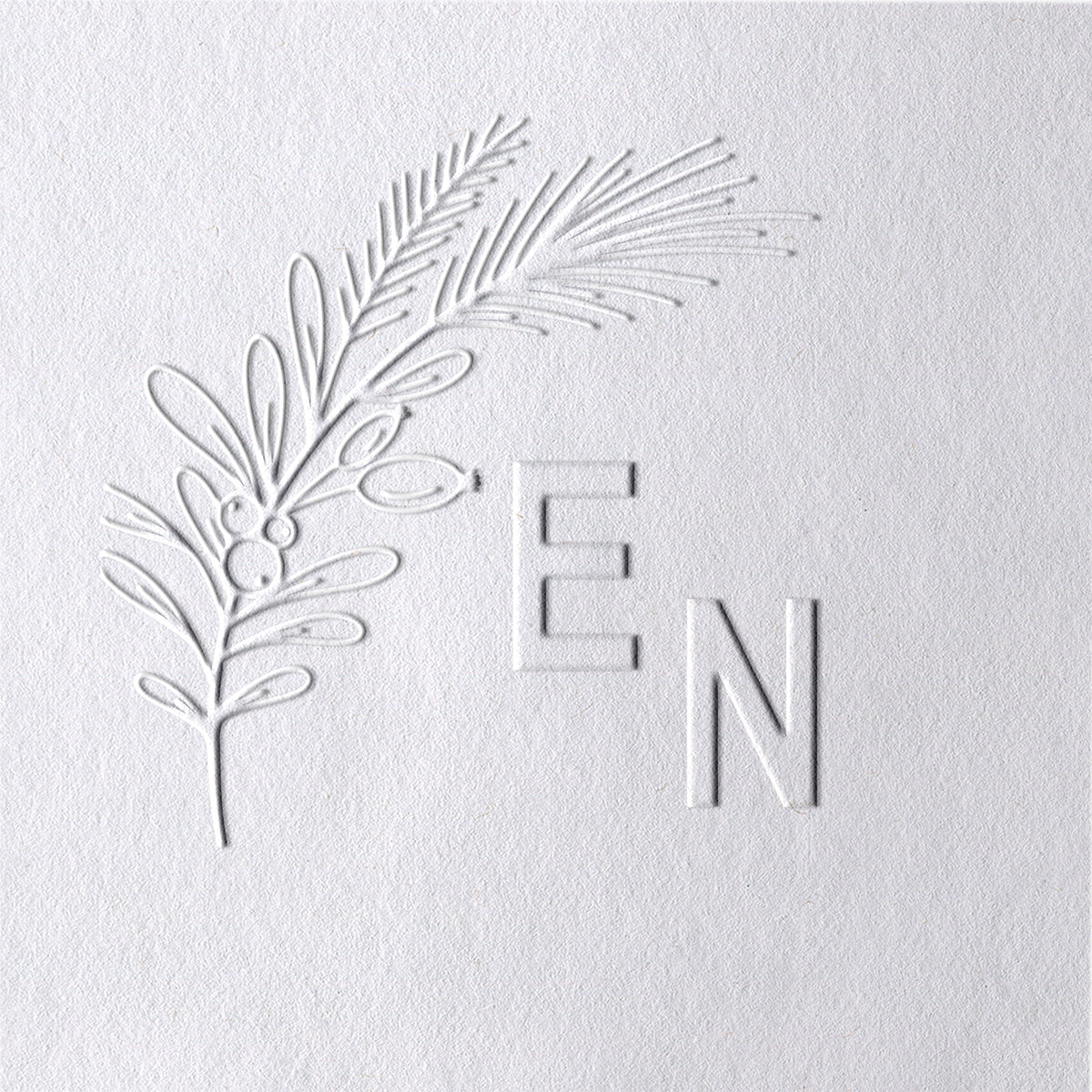 Custom Botanical Initials Wedding Monogram Embosser - Style 14 Custom Botanical Initials Wedding Monogram Embosser - Style 1414