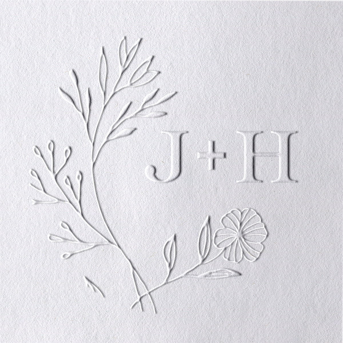 Custom Botanical Initials Wedding Monogram Embosser - Style 15 Custom Botanical Initials Wedding Monogram Embosser - Style 1515
