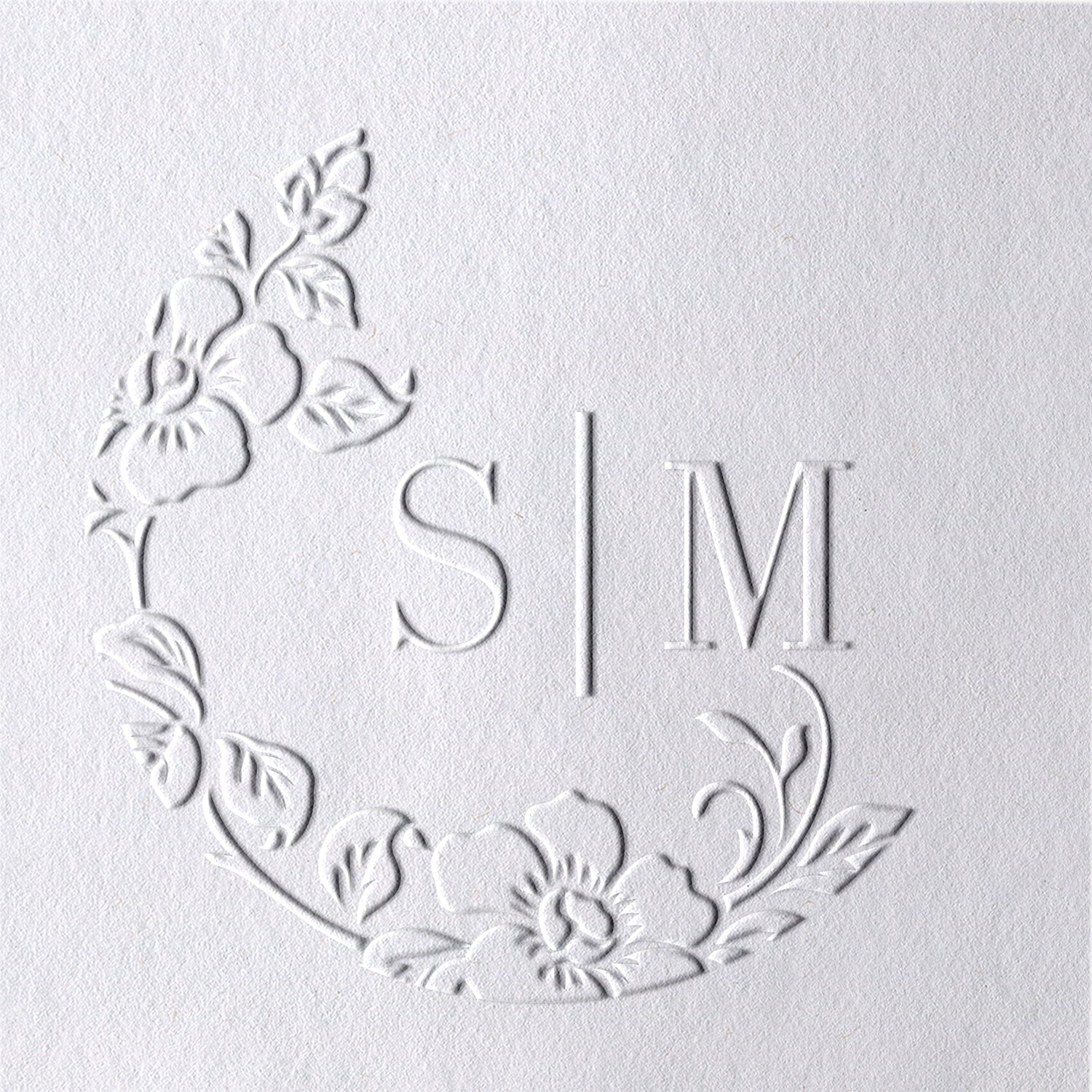 Custom Botanical Initials Wedding Monogram Embosser - Style 22 Custom Botanical Initials Wedding Monogram Embosser - Style 22221