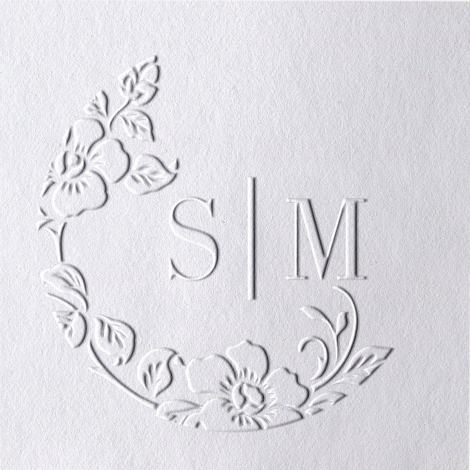 Custom Botanical Initials Wedding Monogram Embosser - Style 22 Custom Botanical Initials Wedding Monogram Embosser - Style 2222