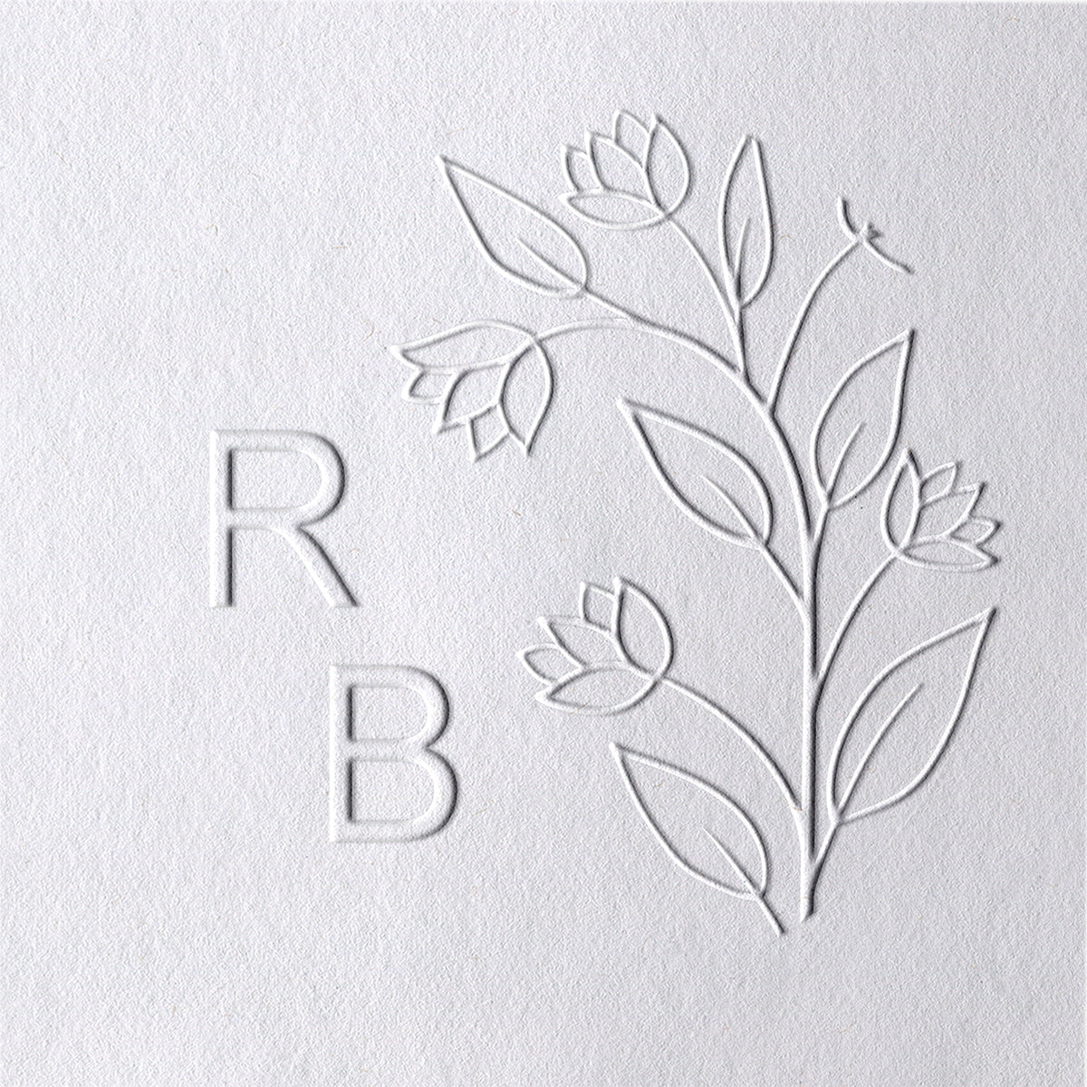 Custom Botanical Initials Wedding Monogram Embosser - Style 23 Custom Botanical Initials Wedding Monogram Embosser - Style 2323