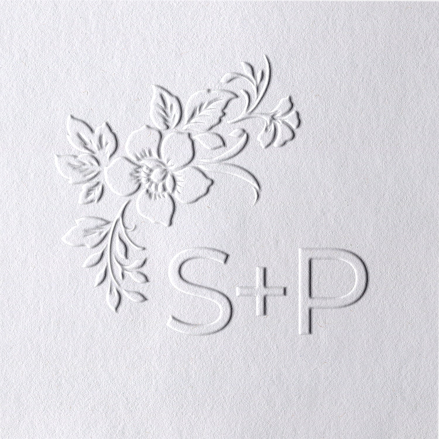 Custom Botanical Initials Wedding Monogram Embosser - Style 27 Custom Botanical Initials Wedding Monogram Embosser-271