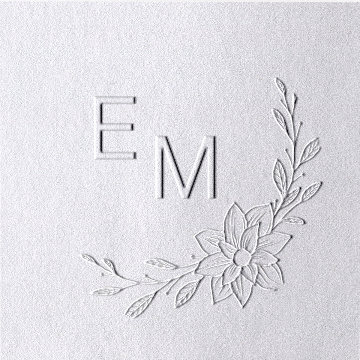 Custom Botanical Initials Wedding Monogram Embosser - Style 4 Custom Botanical Initials Wedding Monogram Embosser - Style 44