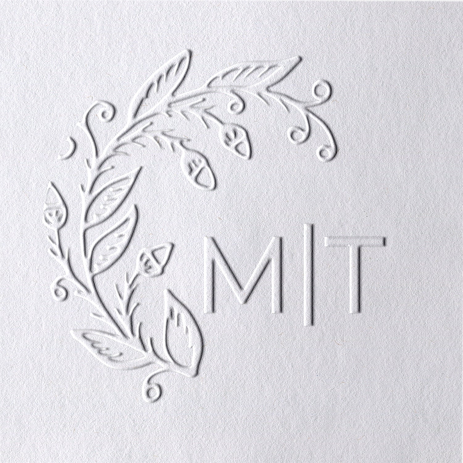 Custom Botanical Initials Wedding Monogram Embosser - Style 7 Custom Botanical Initials Wedding Monogram Embosser - Style 771
