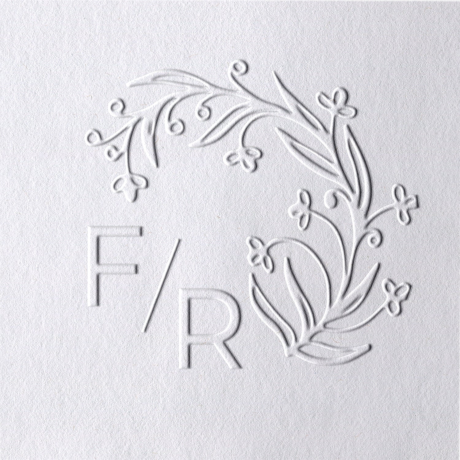 Custom Botanical Initials Wedding Monogram Embosser - Style 8 Custom Botanical Initials Wedding Monogram Embosser - Style 881