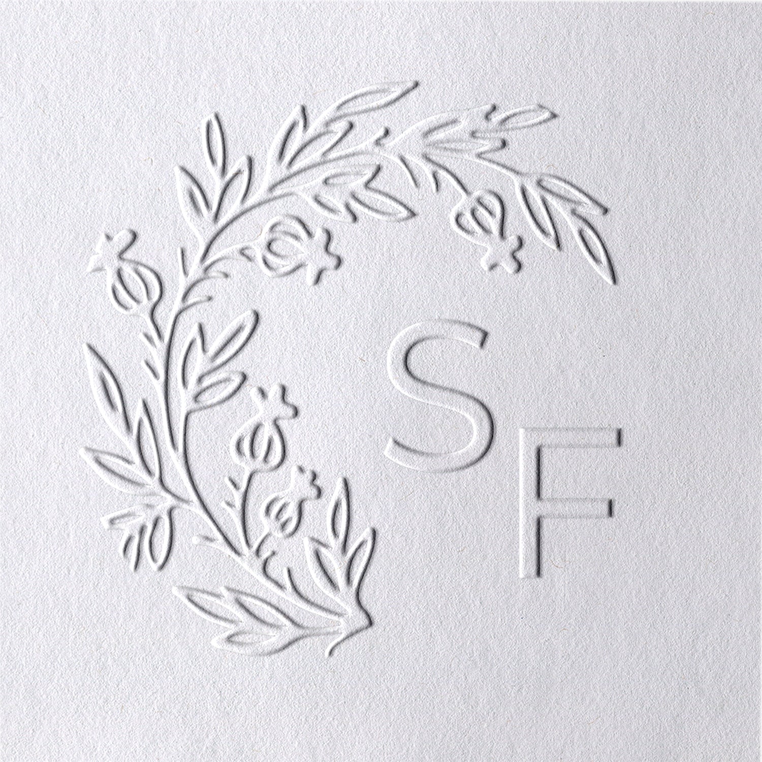 Custom Botanical Initials Wedding Monogram Embosser - Style 9 Custom Botanical Initials Wedding Monogram Embosser - Style 991