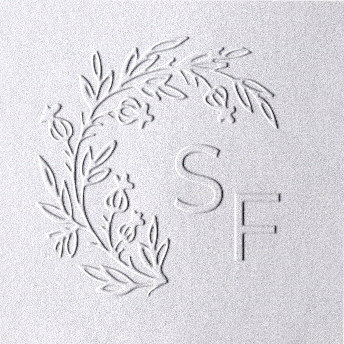 Custom Botanical Initials Wedding Monogram Embosser - Style 9 Custom Botanical Initials Wedding Monogram Embosser - Style 99