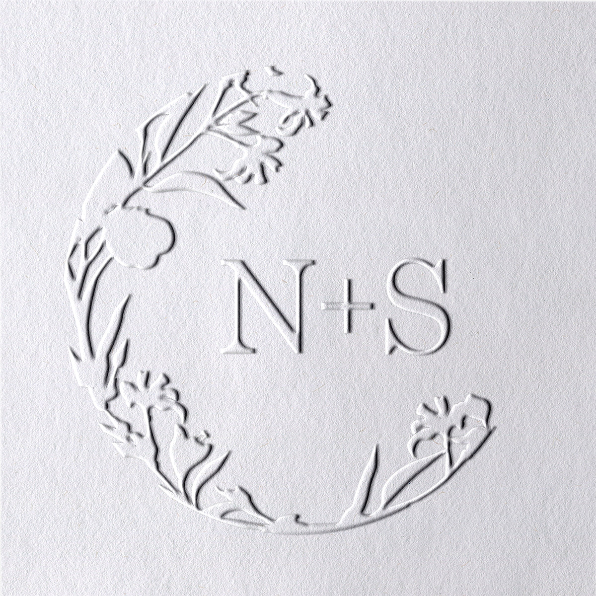 Custom Botanical Initials Wedding Monogram Embosser (27 Designs) 121