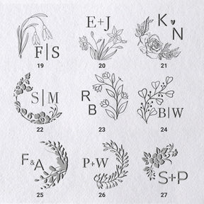 Custom Botanical Initials Wedding Monogram Embosser (27 Designs) Custom Botanical Initials Wedding Monogram Embosser (27 Designs)3