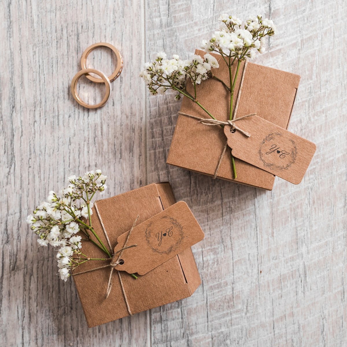 Custom Botanical Wedding Monogram Rubber Stamp - Style 17 wd2