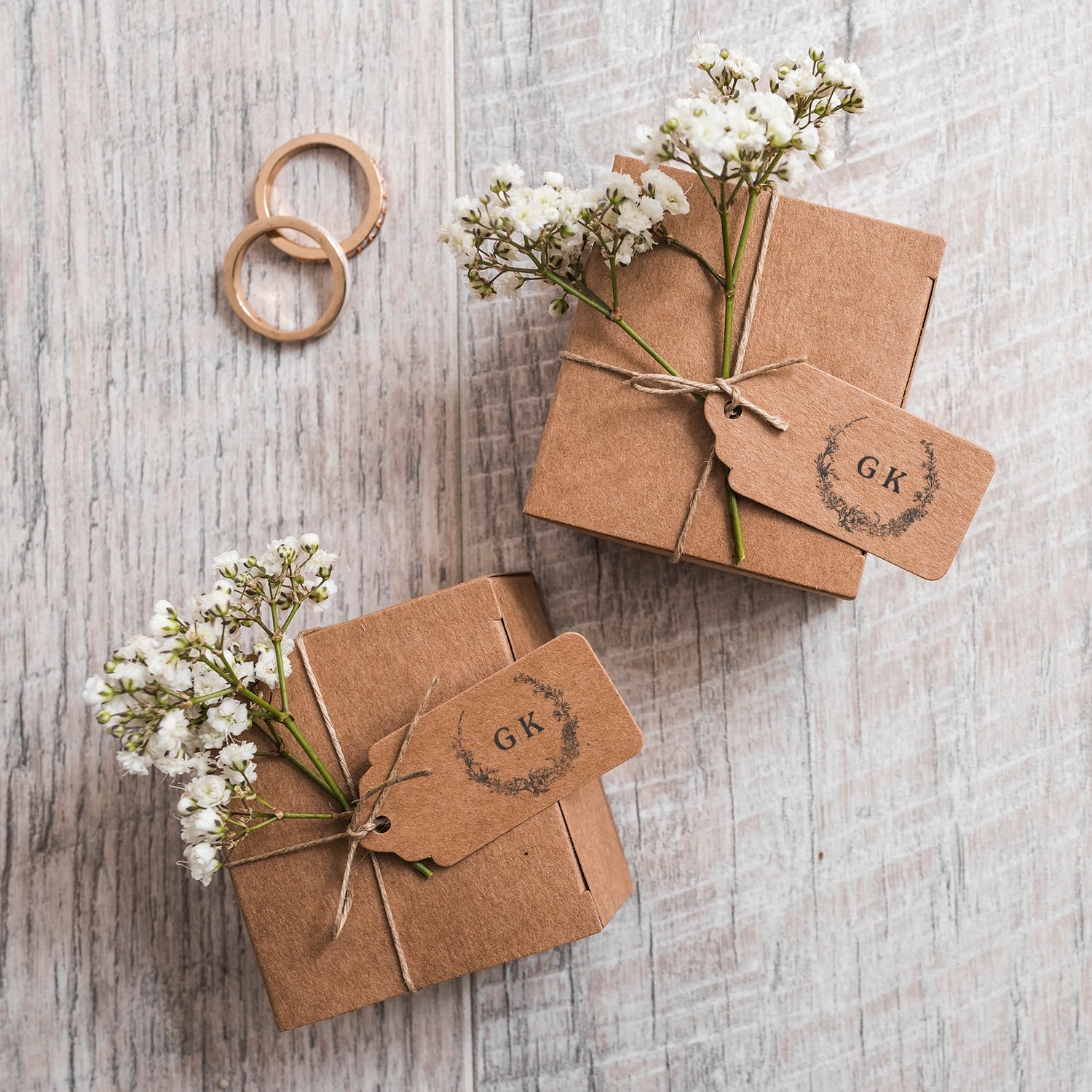 Custom Botanical Wedding Monogram Rubber Stamp - Style 6 wd2