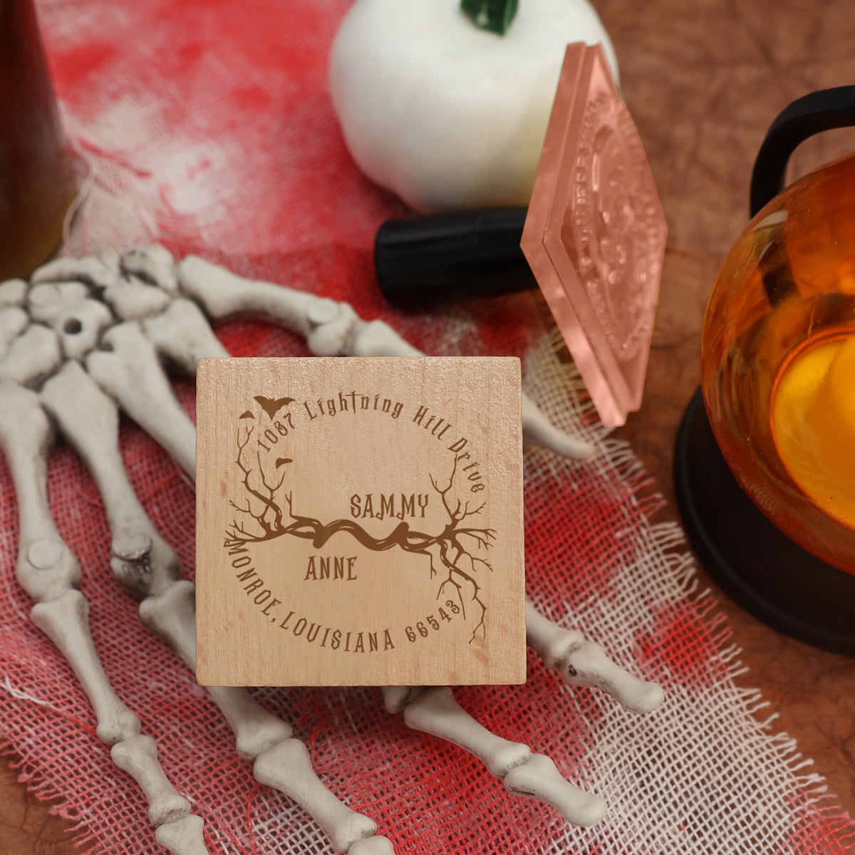Custom Branch Halloween Address Rubber Stamp1