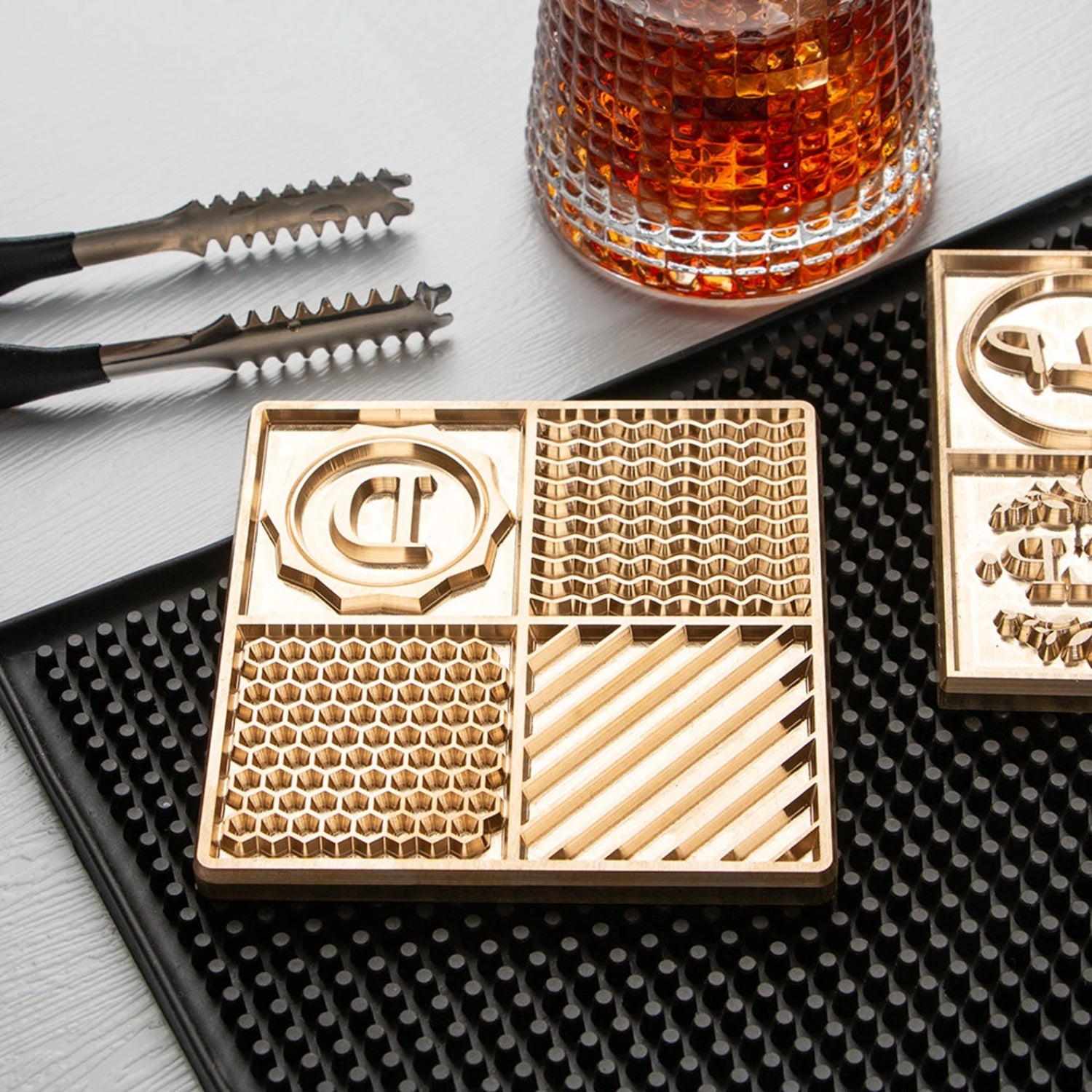 Custom Brass Ice Cube Plate1