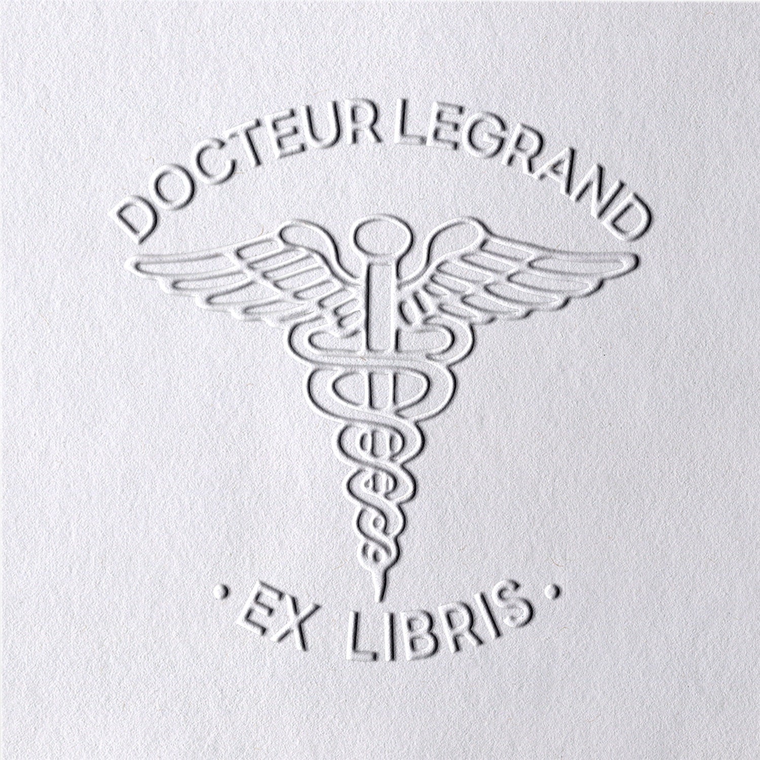 Custom Caduceus Ex Libris Book Embosser2