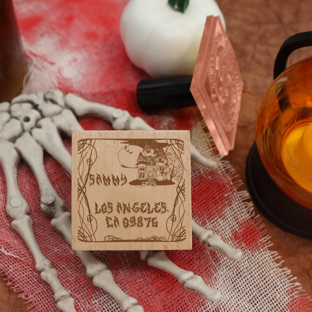 Halloween Birthday Ghost Rubber Stamp — Magnuson custom stamps