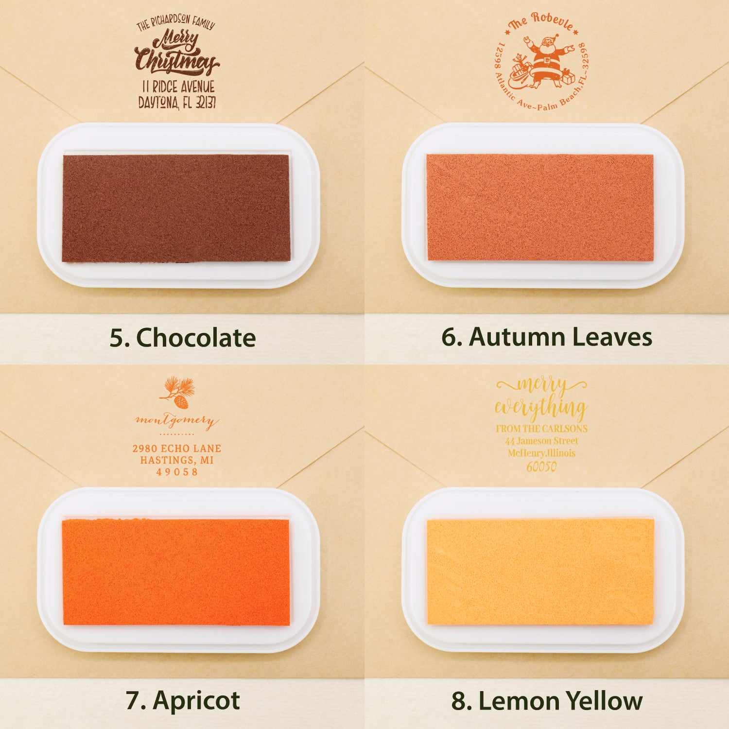 Custom Christmas Address Rubber Stamp (18 Designs) sku2