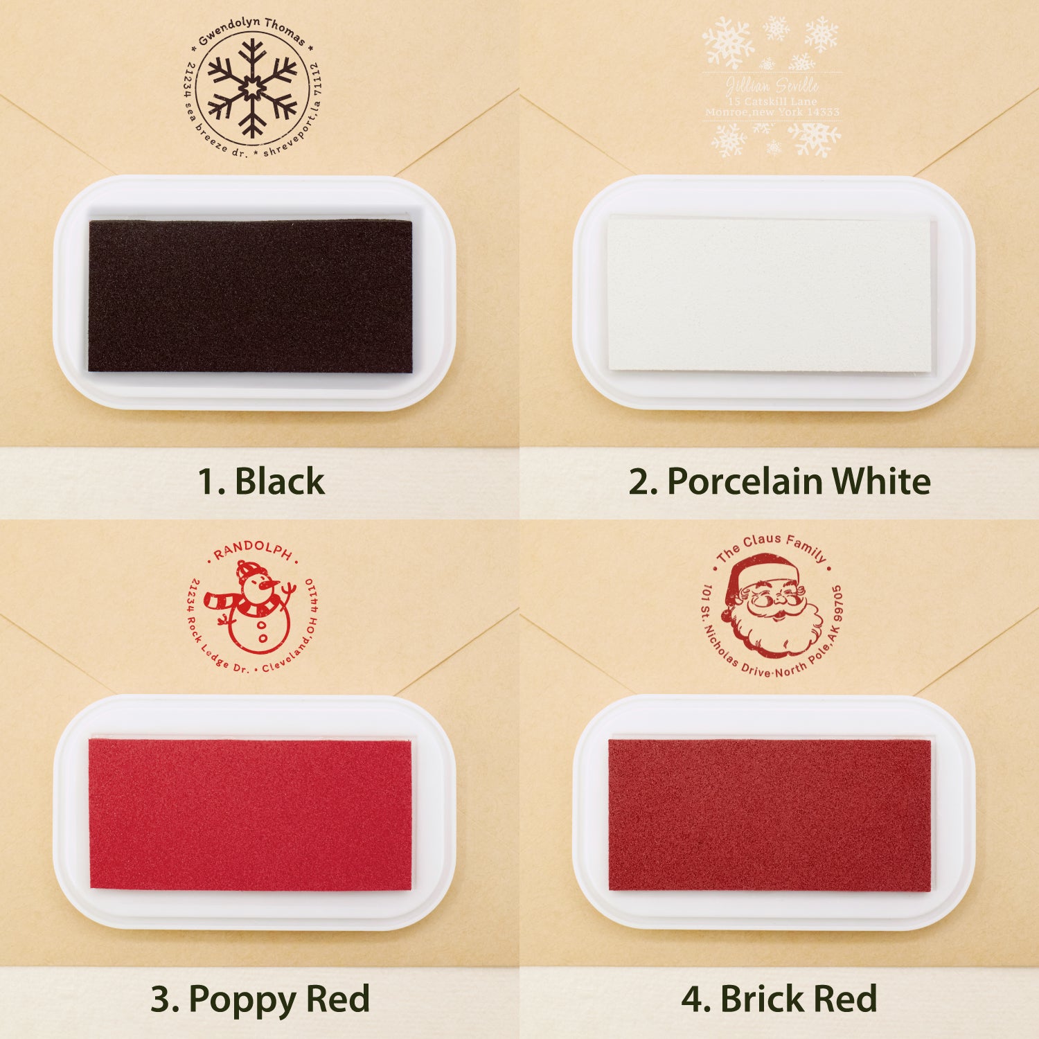 Custom Christmas Address Rubber Stamp (18 Designs) sku